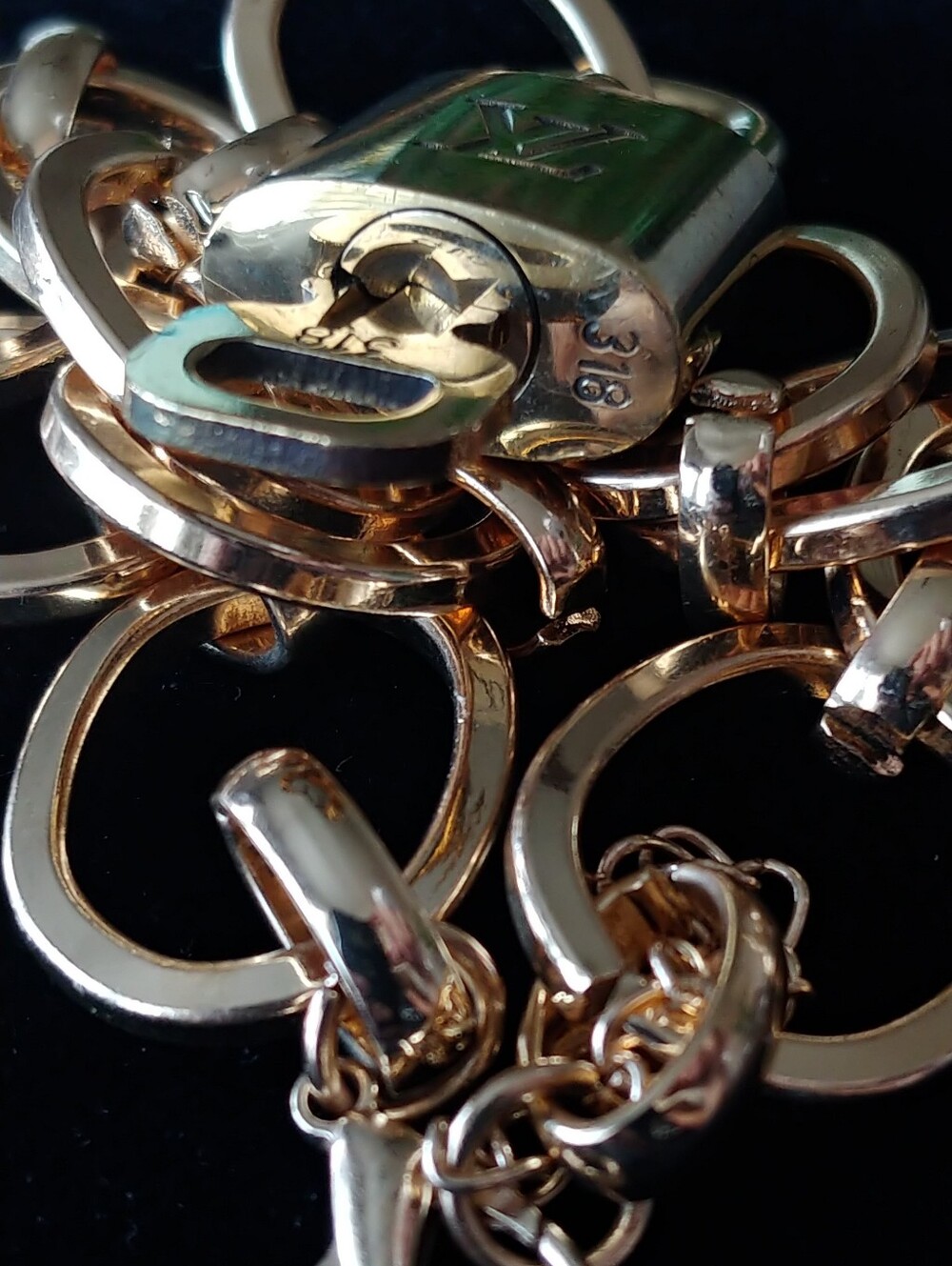 Louis Vuitton Gold-Tone Padlock Link Necklace - Picture 5 of 8